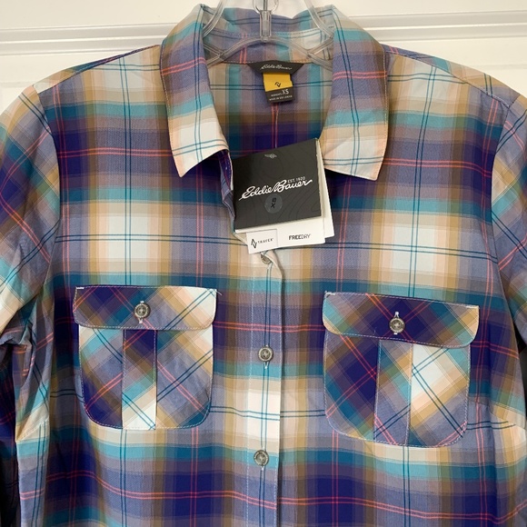 Women's Eddie Bauer FreeDry Plaid Mountain Shirt XS - Picture 2 of 5
